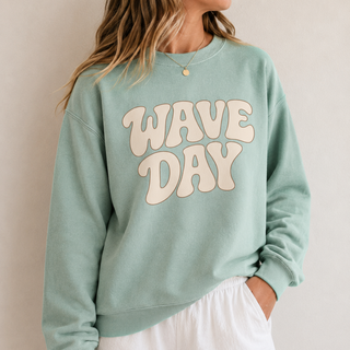 Wave Day Sweatshirt Graphic Design Sweatshirt Lane Seven 