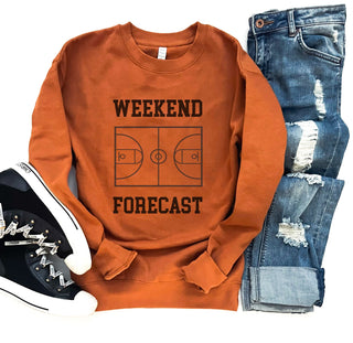 Weekend forecast basketball fleece sweatshirt Halloween French Terry raglan CH fleece sweatshirt adobe 