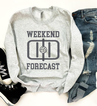 Weekend forecast volleyball basic sweatshirt Volleyball sweatshirt Gildan 18000 sweatshirt 
