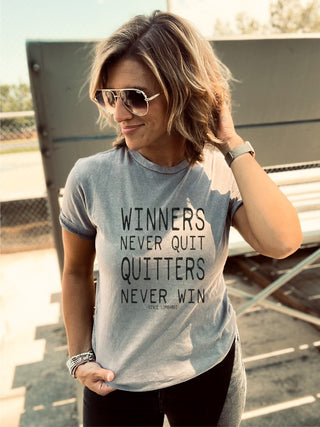Winners never quit unisex vintage wash tee Short sleeve football tee Lane seven vintage wash tee 