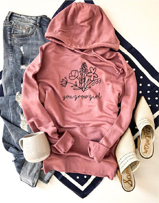 You grow girl French Terry hoodie Miscellaneous hoodie Cotton heritage lightweight fleece hoodie 