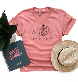 You grow girl women's tee Short sleeve inspirational tee Next level tee 