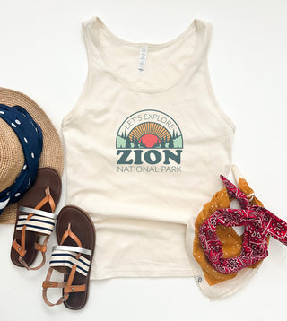 Zion let's explore unisex tank National park collection Bella Canvas 3480 tank 